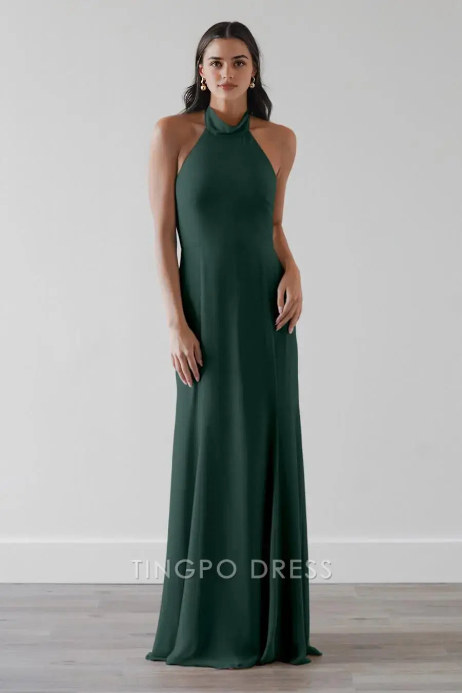 TingPo Wholesale Elegant Straight tube backless tight fitting straight tube dress and floor length skirt formal women's dress